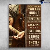 Tattoo Man Tattoo Lover God Says You Are Unique Special Amazing Precious Strong  - £12.78 GBP