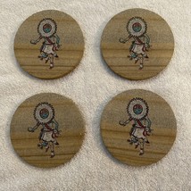 Dancing Native-American Natural Absorbent Sandstone Drink Coasters Set o... - $257.41 MXN
