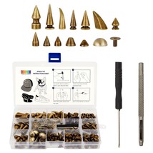 150 Pcs Assorted Punk Rock Rivet Studs Spikes Kit For Leather Garment Clothing - £31.44 GBP