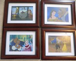 Set of (4) Disney  Beauty And The Beast Framed &amp; Matted 8x11 Animation P... - $148.45
