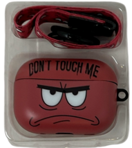 For Airpods Pro 2nd Generation Case Cover with Lanyard "Don't Touch Me"  RED image 3