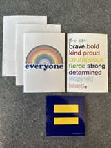 Human Rights Campaign set 2 Cards/Env. &amp; Vinyl Decal Sticker LGBTQ HRC Rainbow - £7.51 GBP