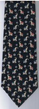 Lucky Elephants 100% Silk Necktie TSV Red Blue Saddles - $14.69