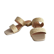 JOIE Natural Straw Braided Woven Strappy Slip-On Sandals Slides 9.5 - €30,09 EUR