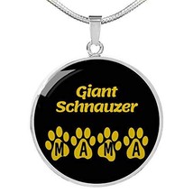 Giant Schnauzer Mama Circle Necklace Engraved 18k Gold 18-22&quot; Dog Owner Lover Je - £55.35 GBP