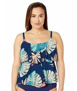 Maxine Of Hollywood Women&#39;s Plus Size 2-Tiered Ruffle Tankini Swimsuit T... - £40.14 GBP