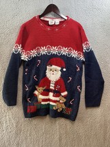 Women’s Christmas Sweater Santa Oversized Long Small Nutcracker Candy Canes - £12.65 GBP