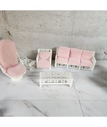 Barbie Doll Rattan Wicker Style Conservatory Furniture Set  Beverly Hill... - €50,72 EUR