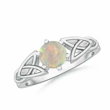 ANGARA 6mm Natural Opal Solitaire Celtic Knot Ring in Silver for Women, Girls - £146.78 GBP+