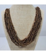 Vintage Brassy Classy Statement Necklace 24 Inch Multi Strand - $552.14 MXN
