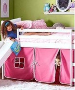 Elena Loft Bed with Slide and Pink Tent - $395.01