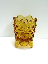 Fenton Hobnail Amber Footed Toothpick Holder - Hobnail Footed Toothpick Holder - $16.99