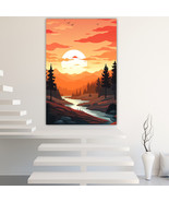 Forest sunset Canvas Painting Wall Art Posters Landscape Canvas Print Pi... - $18.78 CAD+
