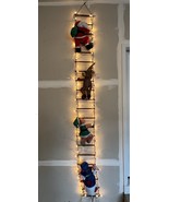 Santa and His Helpers Plush Ladder 10 Foot Christmas Decor w/ Lights - £60.87 GBP