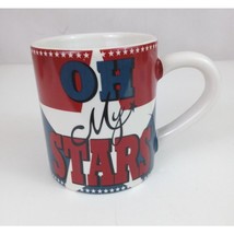 Cracker Barrel Oh My Stars Patriotic 4.25&quot;x 3.75&quot;  Coffee Cup Mug - £11.62 GBP