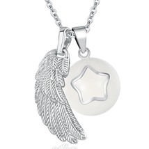 20mm Star Wing Angel Caller Necklace Pregnancy Chime Ball With 45in Chian Mexcia - £18.20 GBP