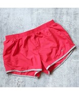 Womens NIKE DRI-FIT TEMPO running shorts size SMALL Lined Red Gray Draws... - $19.79