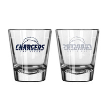San Diego Chargers Shot Glass Satin Etch Style 2 Pack - $40.49