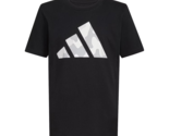 adidas Boys Crew Neck Short Sleeve Graphic T-Shirt Size 8 Husky Black - £16.43 GBP