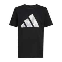 adidas Boys Crew Neck Short Sleeve Graphic T-Shirt Size 8 Husky Black - £16.19 GBP