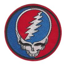GRATEFUL DEAD IRON ON PATCH 2.8" Steal Your Face Skull Classic Rock Embr... - $3.25