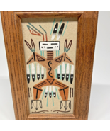 Navajo Yei Sand Painting Female Native American Indian Art Framed Signed... - $44.99