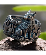 Handmade 925 Silver Fox Ring, Animal Jewelry Wildlife Inspired  Silver R... - $2,951.12 MXN