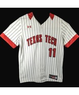 Texas Tech Red Raiders Striped Baseball Jersey Under Armour White Pinstr... - £117.84 GBP