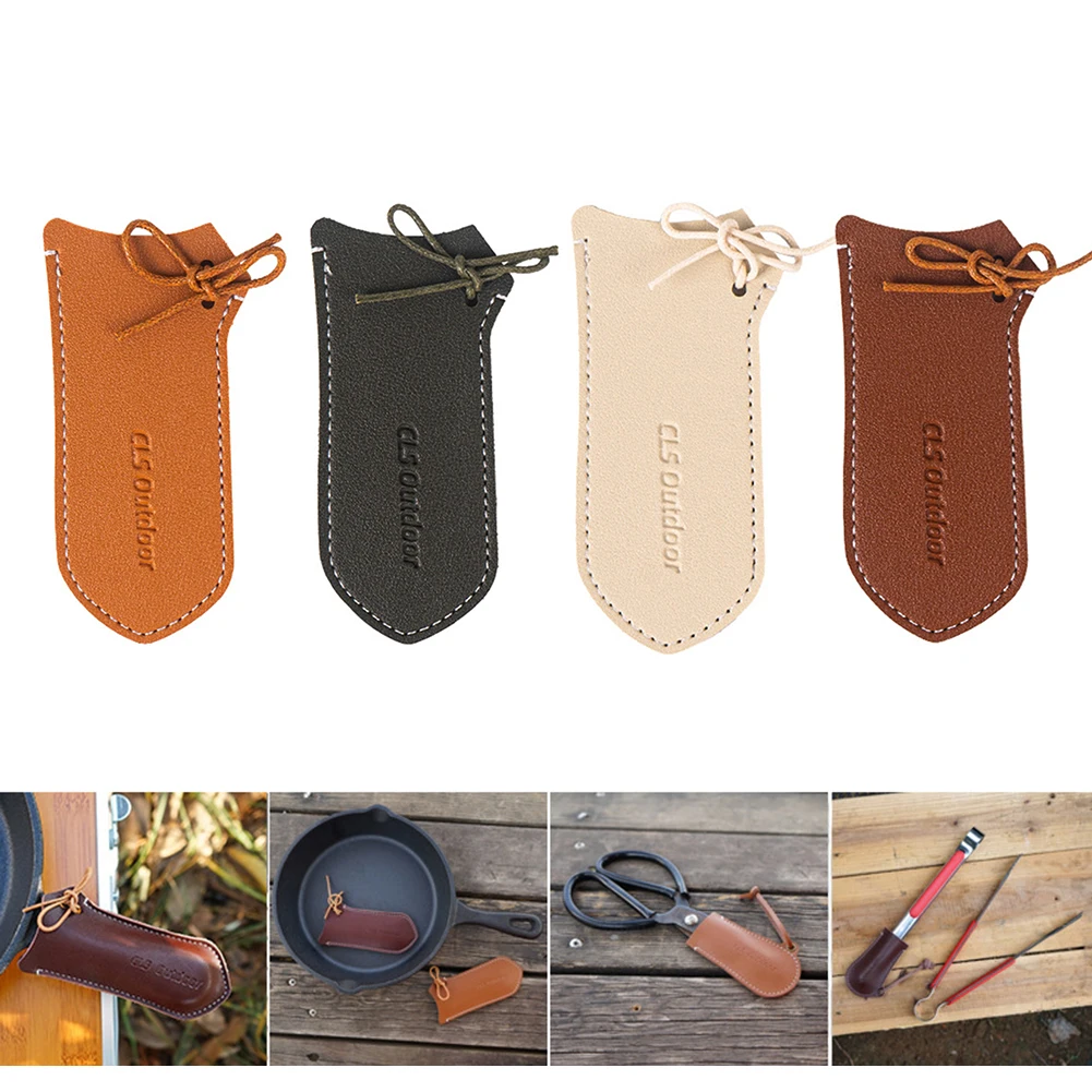 Pans Grip Sleeve PU Leather Camping Pot Handle Protective Sleeve High - $12.28