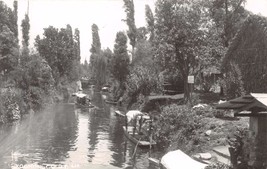 Xochimilco D F Mexico Boats On Canal Real Photo Postcard 1940s - £6.84 GBP
