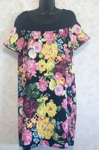 Floral Print Pull Over Dress Polyester Sheer Yoke Pink Blush Extra Large... - $22.22