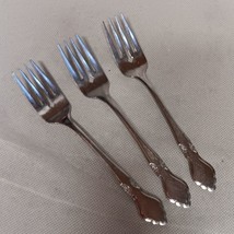 Oneida Northland Musette Salad Forks 3 Stainless Steel 6-7/8&quot; Diamond Tine - £7.74 GBP