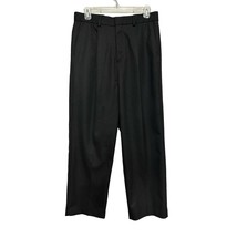 Topman Mens Straight Dress Pants Slacks Black Stretch Flat Front 32x34 New - $34.27