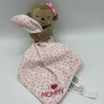 Child Of Mine I Love Mommy Monkey Security Blanket Leopard Pink Rattle Lovey - £11.86 GBP