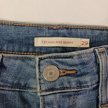 Levis 721 Women's 29 Blue Cotton Blend High Rise Skinny Denim Jeans (28×32) image 3