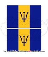 BARBADOS Flagge BARBADISCHE Lesser Antilles Fahne 100mm Sticker Aufkleber x2 - $6.86