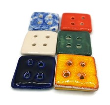 6Pc 30mm Handmade Ceramic Sewing Buttons, Novelty Clay Large Buttons For... - $38.13