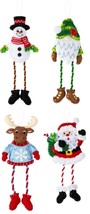 Bucilla Felt Ornaments Applique Kit Set Of 4 Dangling Leg Friends - £22.65 GBP