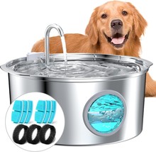 Dog Water Fountain For Large Dogs: Stainless Steel Dog Fountain -1.8Gal/7L Dog F - $54.99