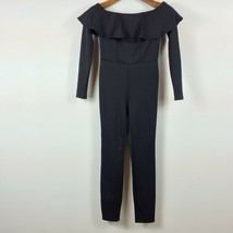 Material Girl Juniors XS Black Off The Shoulder Mid Sleeve Skinny Jumpsuit NEW - £16.36 GBP