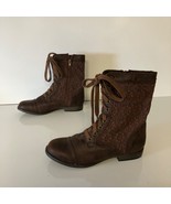 American Eagle Outfitters Boots Womens Size 6.5 Brown Lace Crochet Comba... - $28.41