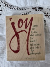 Inkadinkado JOY Wood Block Rubber Stamp By Kathy Davis 96944P Card Art S... - $14.99