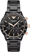 Emporio Armani AR70002 Mario Mens&#39; Ceramic Black Quartz Chronograph Watc... - $173.76 CAD