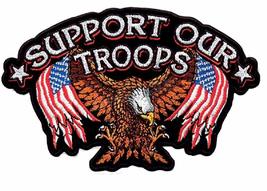 Support Our Troops Eagle USA Flag Patch [Iron on Sew on - 4.5 X 3.0 - ST2] - £7.89 GBP
