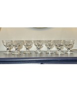 12 RARE 1950&#39;S LIBBEY WHEAT CRYSTAL STEMWARE CHAMPAIGN COUPE SHERBET CLE... - £76.66 GBP