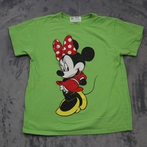 Disney Shirt Women Large Green Lightweight Casual Short Sleeve Minnie Mouse - £18.18 GBP