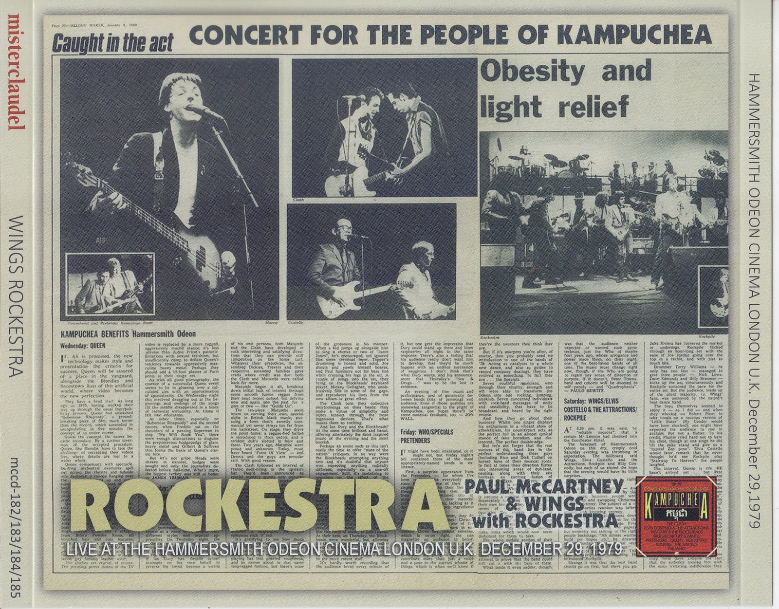 Paul McCartney Concert For The People Of Kampuchea 2 CD 2 DVD Soundboard... - $35.00