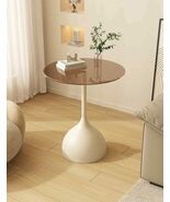 Modern Glass Side Table  Luxury Thickened Tempered Glass Small Round Ta... - $3,656.67 MXN