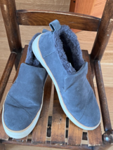 Gently Used Tom’s Women’s Gray Leather Suede w Fleece Lining Ankle Boots Size 8. - £22.87 GBP