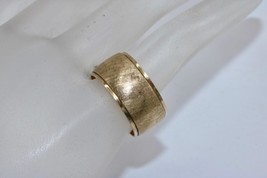 Vintage 14K Gold 9mm Wide Ring Matte Satin Finish Band Size (7) 7.4 Grams - £410.78 GBP